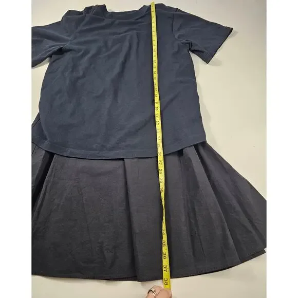 Cos black long Layered lower pleat ruffle sweater dress short sleeve grunge emo - Picture 9 of 9